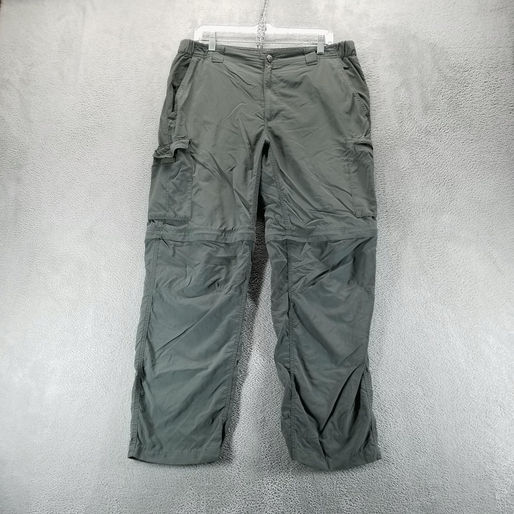 Columbia Pants Mens 36x30 Green Omni Shade Convertible Hiking Cargo Outdoor